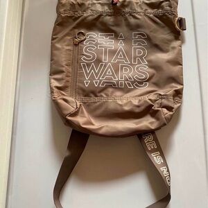 Star Wars Tan Sling Crossbody Bag with White Logo